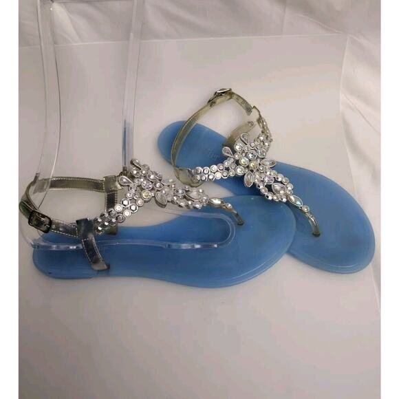 Olivia Miller Womens Flip Flops Sandals Size 9 US 40 EU Blue Jewel - Picture 2 of 6